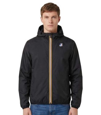 K-Way Black Logo Hood Jacket