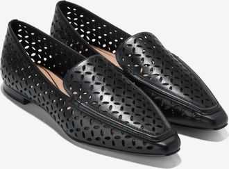 Cole Haan Chantal W33705 Loafers Womens Black Perforated Leather Hawk3310