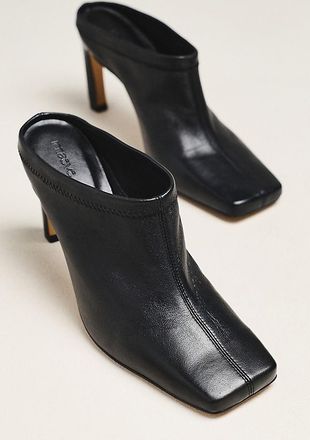 Maeve Square-Toe Mule Heels