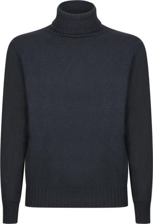Dell'Oglio Blauwe Gebreide Kleding voor Mannen Aw 24 - Heren - Coltruien - Blauw - 3XL - Truien & Vesten