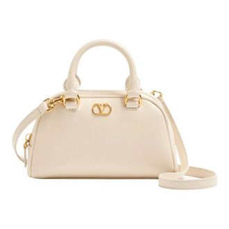 Valentino Tassen, Dames, Beige, ONE Size, Leer, VLogo Mini Bag