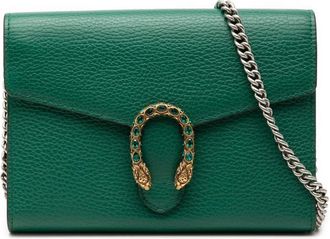 Gucci Pre-owned Wallets, female, Green, Size: ONE SIZE Pre-owned Marmont Chain Wallet