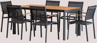 Sklum Set De Mesa Rectangular 160x90 Cm Classic Y 6 Sillas De Jard&iacute;n Archer Sklum