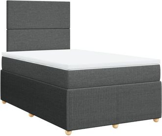vidaXL Cama Box Spring Con Colch&oacute;n Tela Gris Oscuro 120x200 Cm Vidaxl