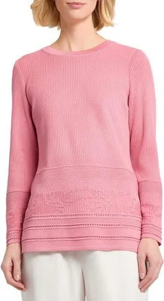 Misook Mixed Stitch Relaxed Fit Sweater in Honey Suckle at Nordstrom, Size Xx-Large