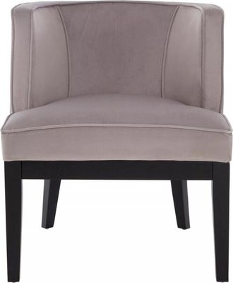 Premier Housewares Interiors by Premier Light Grey Velvet Chair, Supportive Backrest Lounge Chair, Easy to Clean Velvet Accent Chair, Space-Saving