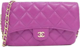 Chanel Purple Grained Calfskin Phone Wallet (Pre-Owned)
