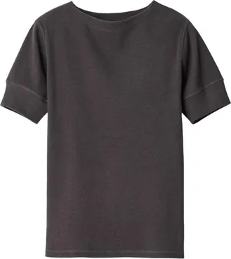 Christophe Lemaire Tops, Heren, Grijs, S, Ribbed Boat Neck T-shirt