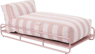 Oviala Tumbona modular de jard&iacute;n a rayas con estructura rosa empolvado