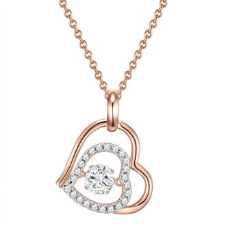 Rafaela Donata Womens Necklace with pendant sterling silver rose gold zirconia white - Size 40cm