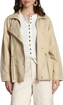 Avec Les Filles Faux-Ever Leather Anorak in Ochre at Nordstrom, Size X-Small