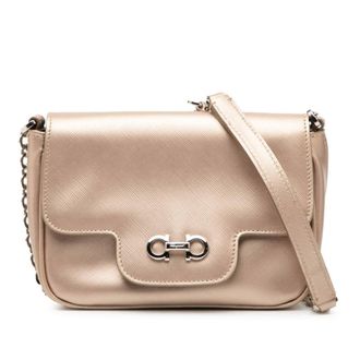Ferragamo gold pink Leather Shoulder Bag (Pre-Owned)
