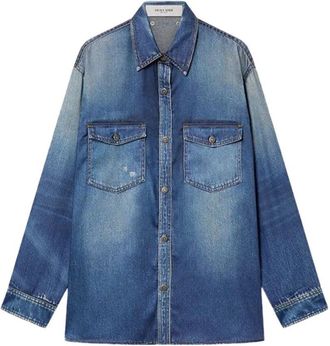 Golden Goose Journey Oversize Denim Shirt With Print