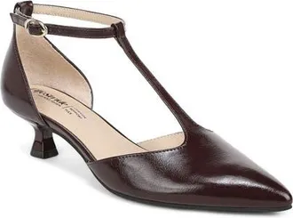 Life Stride Maruin Ankle Strap Pointed Toe Kitten Heel Pump in Choc Plum at Nordstrom, Size 8.5