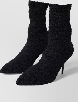Dolce & Gabbana virgin wool boucl&eacute; stiletto-heel mid-calf boots