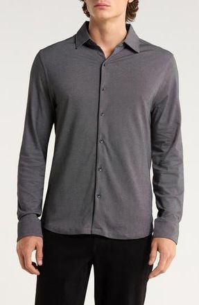 Robert Barakett Northpark Knit Button-Up Shirt in Black at Nordstrom Rack, Size Xx-Large