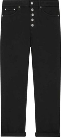 Dondup Slim-fit Jeans, female, Black, Size: W29 Loose Fit Jeans with Jewel Button