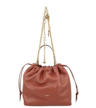 Chlo&eacute; Brown Icons Mini Bucket Bag