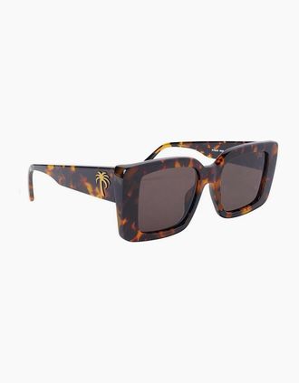 Palm Angels Mens Mens Dorris Rectangle Sunglasses - Brown - Size: ONE size