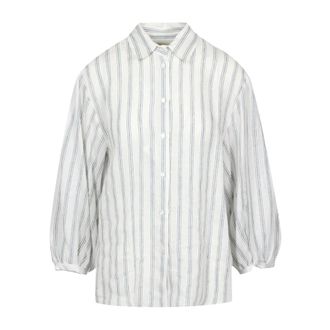 Max Mara Dames, Blouses & Shirts, Wit, Maat: S Linnen