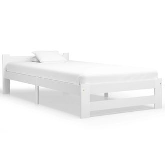 Berkfield Home Bed Frame White Solid Pine Wood 100x200 cm