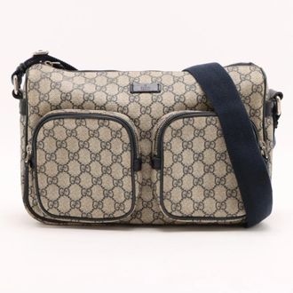 Gucci Navy Gg Supreme Shoulder Bag (Pre-Owned)
