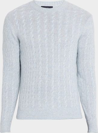 Dunhill Men & apos;s Cashmere and Linen Cable-Rib Crewneck Sweater