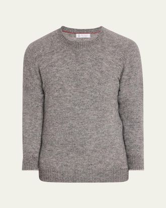 Brunello Cucinelli Mens Alpaca-Blend Crewneck Sweater
