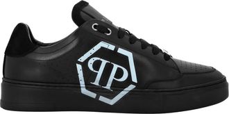 Philipp Plein Low-Top Sneakers Carson Hexagon - Heren - Sneakers - Zwart - 46 EU - Leer - Schoenen
