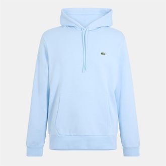 Lacoste Mens Hooded Neck Crocodile Print Sweatshirt in Blue T01 Cotton - Size Small