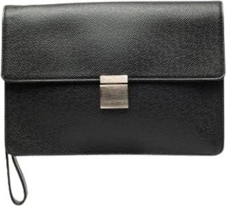 Louis Vuitton Pre-owned Selenga Clutch - Dames - Vintage Clutch - Zwart - ONE Size - Leer - Vintage