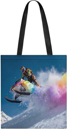 Generic Colorful Snowmobile Player Sport Tote Bag for Women Men Shoulder Bags Purses Pouch Handbags