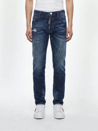 Dsquared2 Jeans Teddy modello straight in denim con effetto usurato