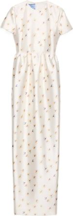 Prada floral print silk dress - Neutrals