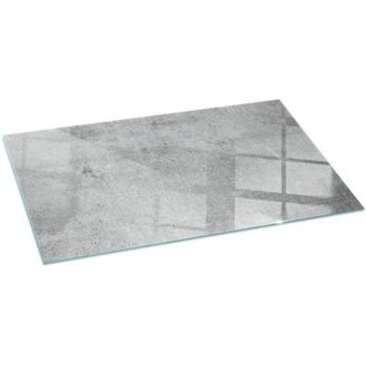 Tulup Piastra per Camino di Vetro Temperato Protezione per Caminetto dal Calore Resistente a Scintille e Graffi Struttura cemento grezzo 100x50 cm