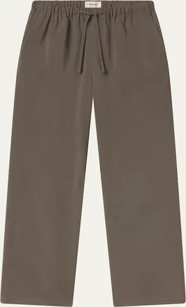 Frame Denim Wool Wide-Leg Drawstring Pants