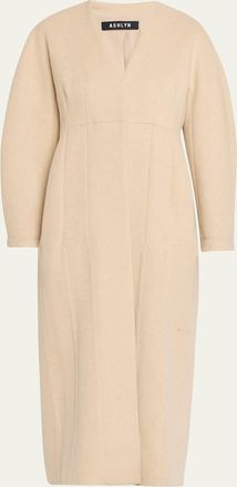 Ashlyn Elia Barrel-Sleeve Cashmere Coat