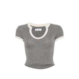 Vivienne Westwood Orb-embroidered Contrast-trim T-shirt
