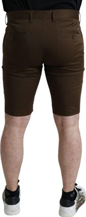 Dolce & Gabbana Brown Cotton Stretch Men Bermuda Shorts Elastane
