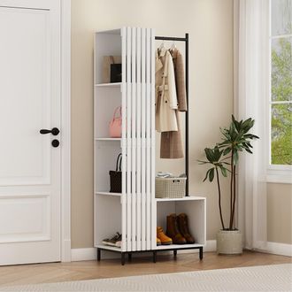 Vicco Armario Zinto, Blanco, 80 X 187 Cm Con 5 Compartimentos De Almacenamiento, Vicco