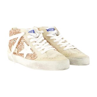 Golden Goose Womens Mid Star Sneakers Pink Calfskin