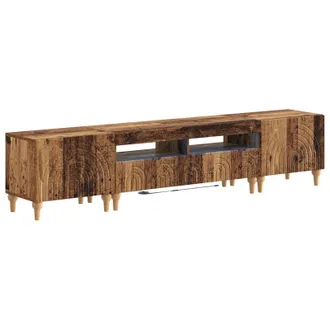 vidaXL Mobile Tv Led A 3 Pezzi Legno Antico Legno Ingegnerizzato Vidaxl