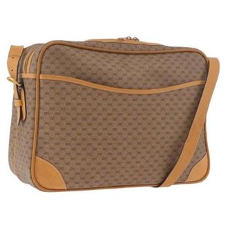 Gucci Pre-owned Micro Small GG Canvas Schoudertas - Dames - Pre-owned - Bruin - Maat: ONE Size Leer