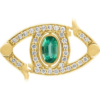 Eden Presley Evil Eye Motif Charm in Yellow Gold/Emerald/Diamond at Nordstrom