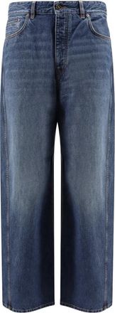 Givenchy Blauwe Jeans Metalen Knoopsluiting Itali&euml; - Heren - Loose Fit Jeans - Blauw - W31 - Katoen - Jeans
