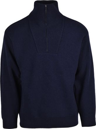 Daniele Fiesoli Truien & Vesten, Heren, Blauw, M, Wol, Maglione collo alto con zip