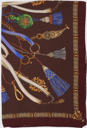 Etro Square Pure Silk Scarf with Ethnic-Style Graphic Print