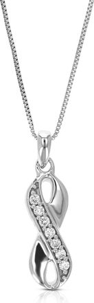 Vir Jewels 1/14 cttw Lab Grown Diamond Infinity Pendant Necklace in Sterling Silver with Chain For Women