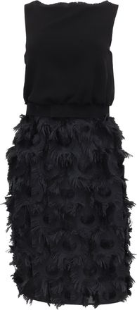 Max Mara Nastro Belted Chiffon Dress in Black Triacetate