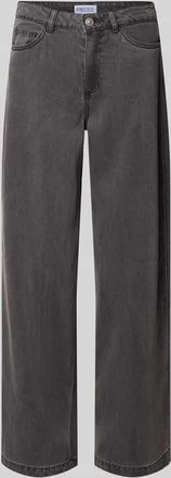 Pieces Wide Leg Jeans aus Lyocell-Mix Modell SMIDI in Dunkelgrau, Gr&ouml;&szlig;e 26/32